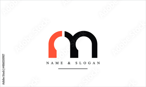 RM, MR, R, M abstract letters logo monogram