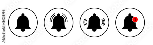 Bell Icons set. Notification sign and symbol for web site design