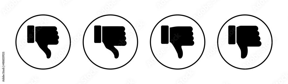 Dislike icons set. dislike sign and symbol. Hand with thumb down Dislike icons set. dislike sign and symbol. Hand with thumb down