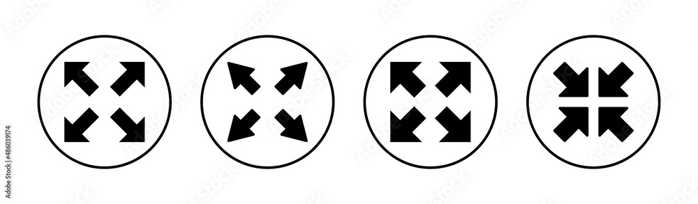 Fullscreen Icon set. Expand to full screen sign and symbol. Arrows symbol Fullscreen Icon set. Expand to full screen sign and symbol. Arrows symbol