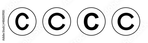 Copyright icons set. copyright sign and symbol