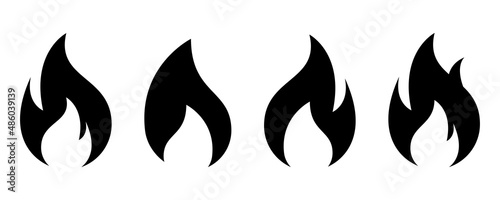 Fotografia, Obraz Fire flame icon set