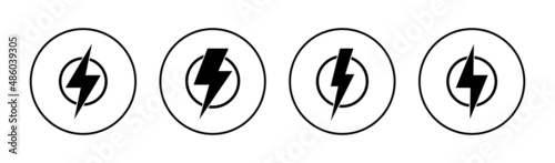 Lightning icons set. electric sign and symbol. power icon. energy sign