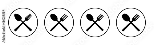 spoon and fork icons set. spoon, fork and knife icon vector. restaurant sign and symbol