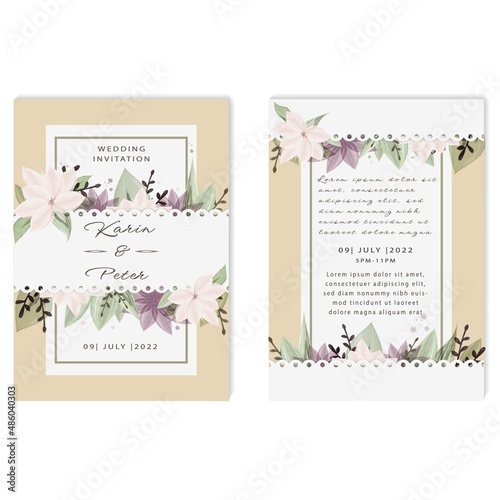 wedding invitation flowers on paper