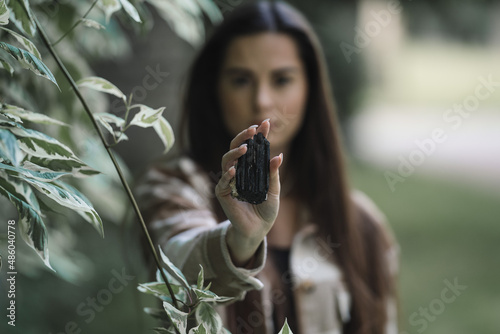 Raw crystal photography - Black Tourmaline Gemstone 