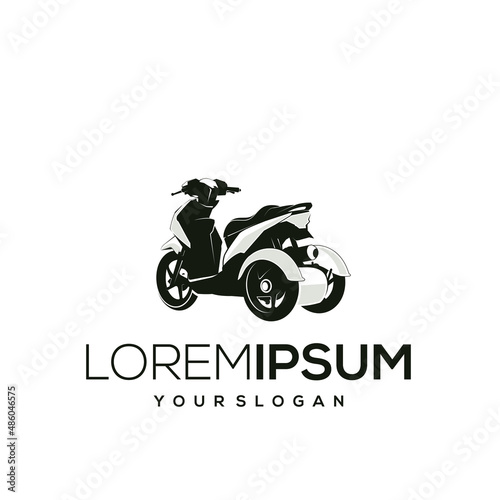 tricycle motor logo design silhouette