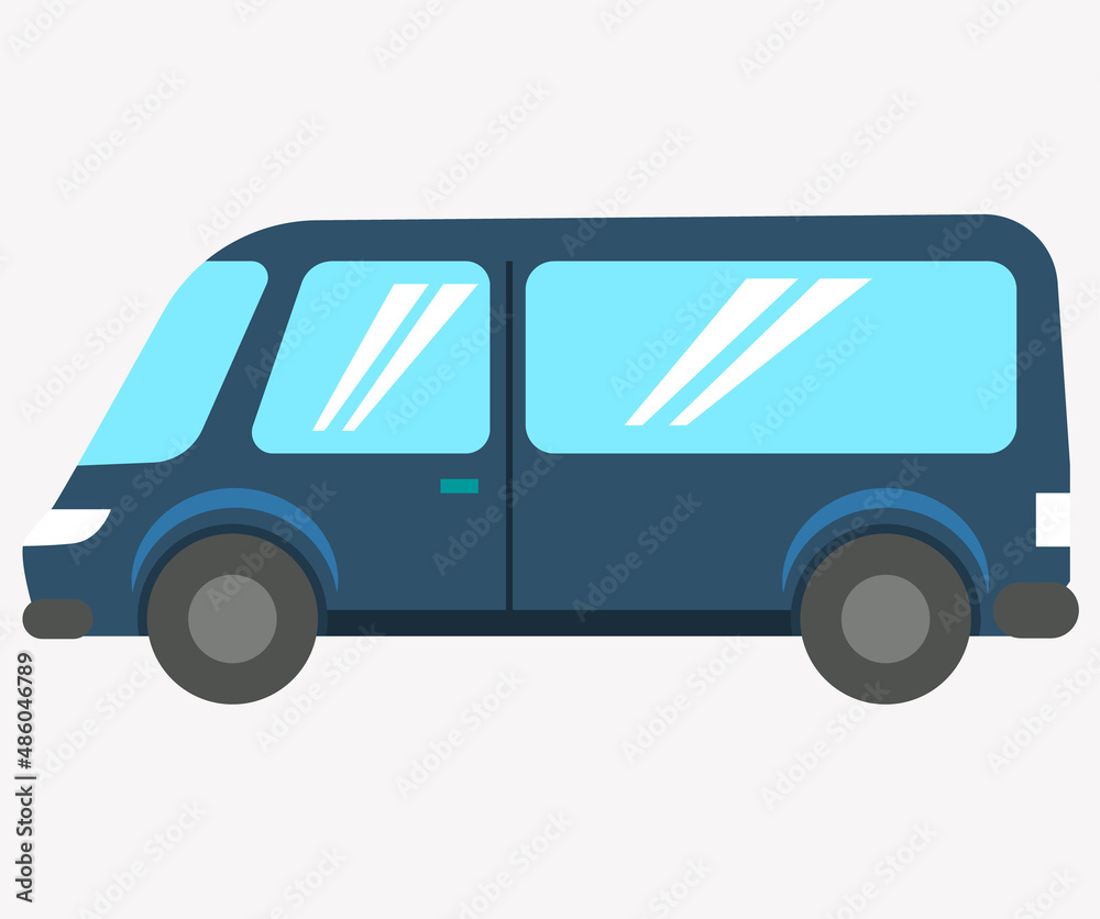 Truck, lorry icon. Delivery, logistics concept. Wagon with trailer for transporting goods worldwide. Vehicle for transpportation and shipping. Delivery of parcels by transport. Blue automobile