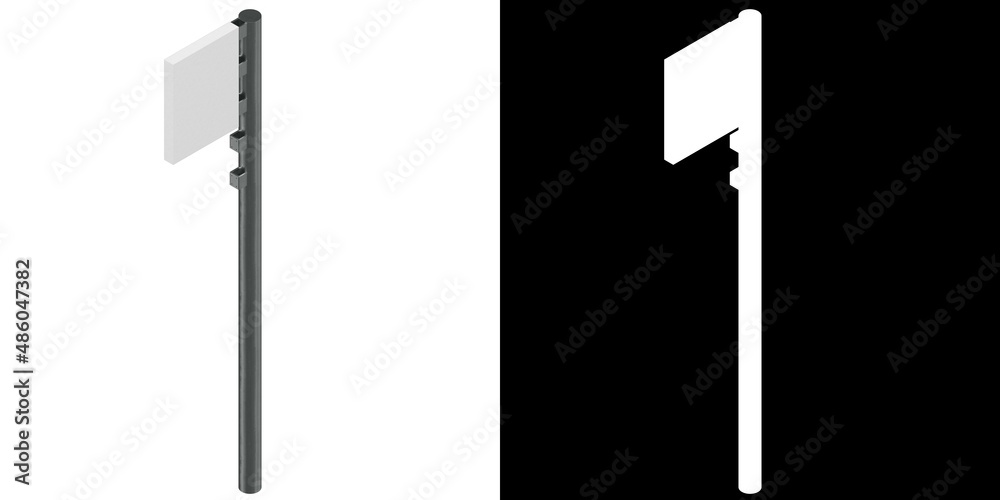 Obraz premium 3D rendering illustration of a street pole with board