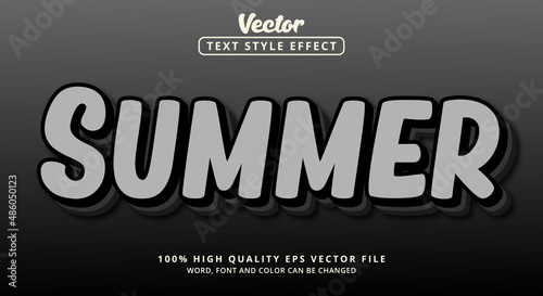 Editable text effect  Summer text with dark color style and layered style