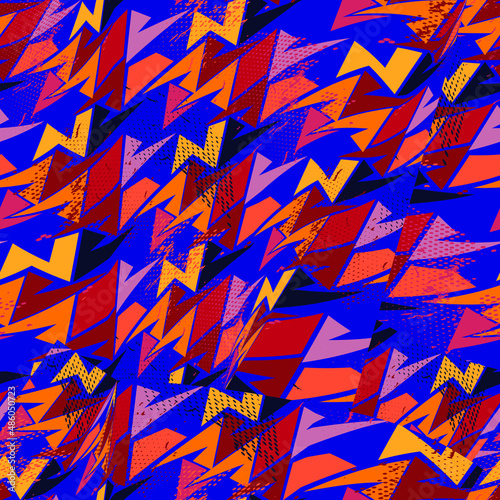 Urban seamless pattern with curved geometry elements