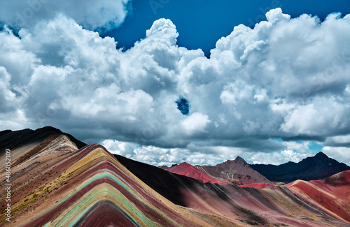 Rainbow Mountain or Vinicunca is a mountain in the Andes of Peru.