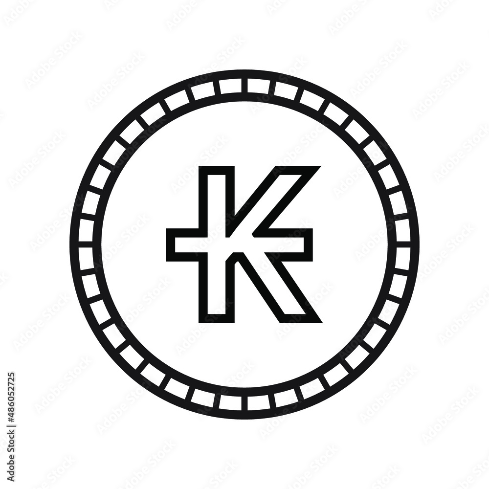 Fototapeta premium Lao kip currency symbol coin.
