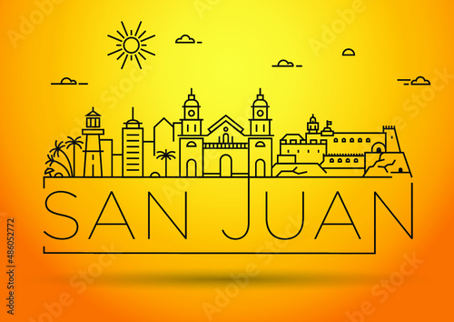 Minimal San Juan City Skyline