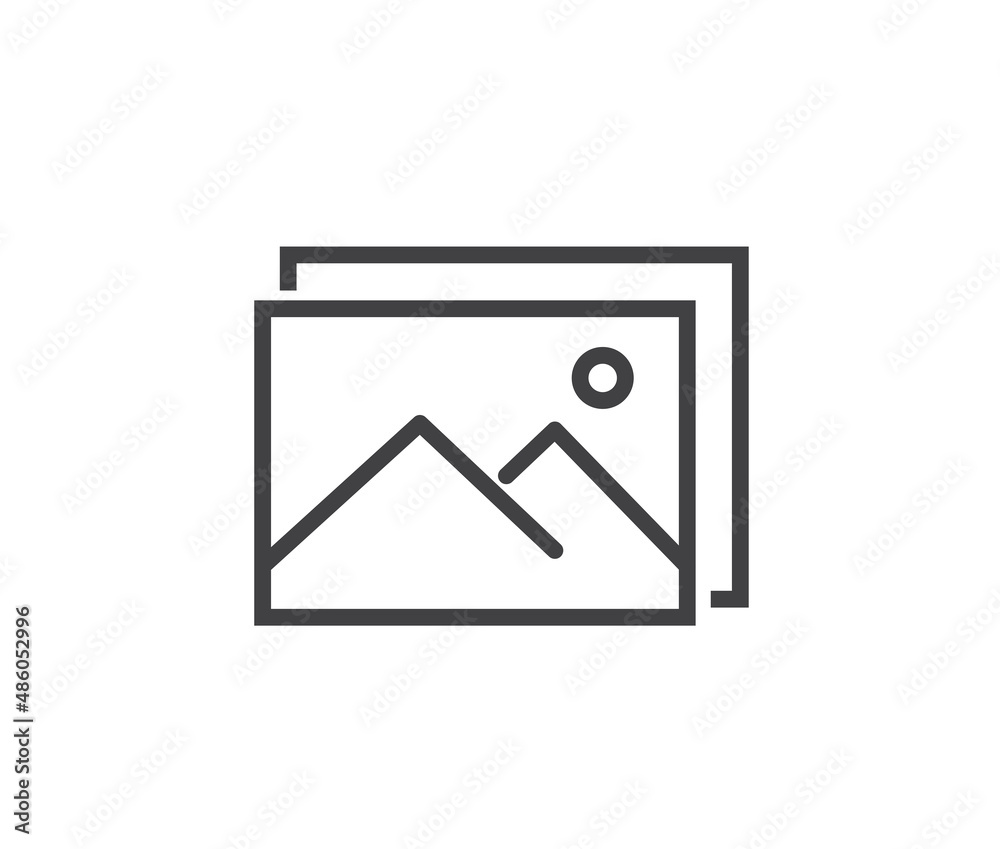 Picture icon. photo gallery line icon. image symbol. Vector illustration. Picture icon. photo gallery line icon. image symbol. Vector illustration.