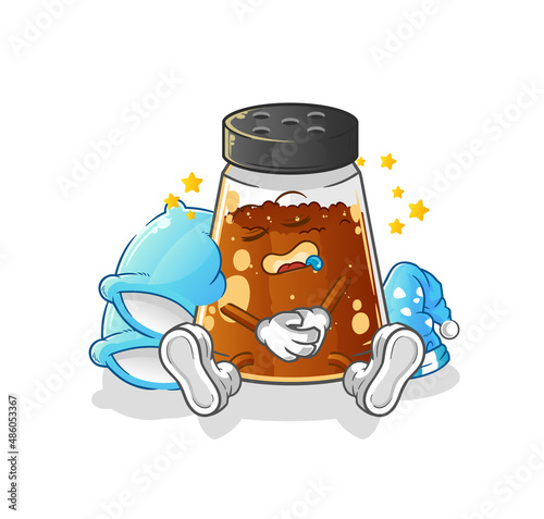 pepper powder sleeping character. cartoon mascot vector