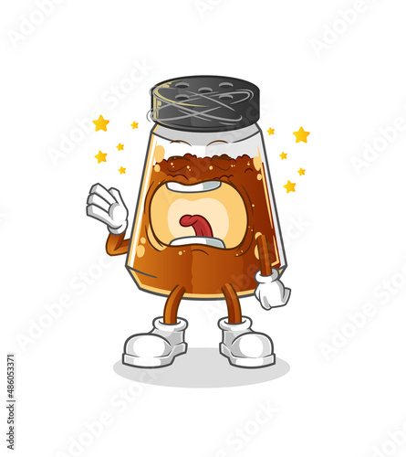 pepper powder yawn character. cartoon mascot vector