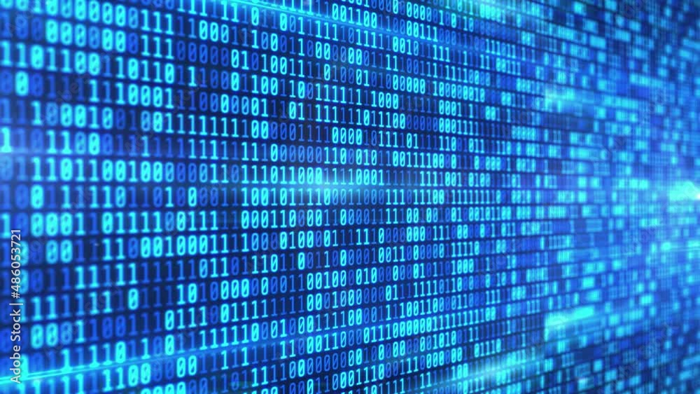 A wall-moving array of binary code. A wall-moving array of binary code.