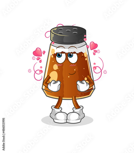 pepper powder shy vector. cartoon character