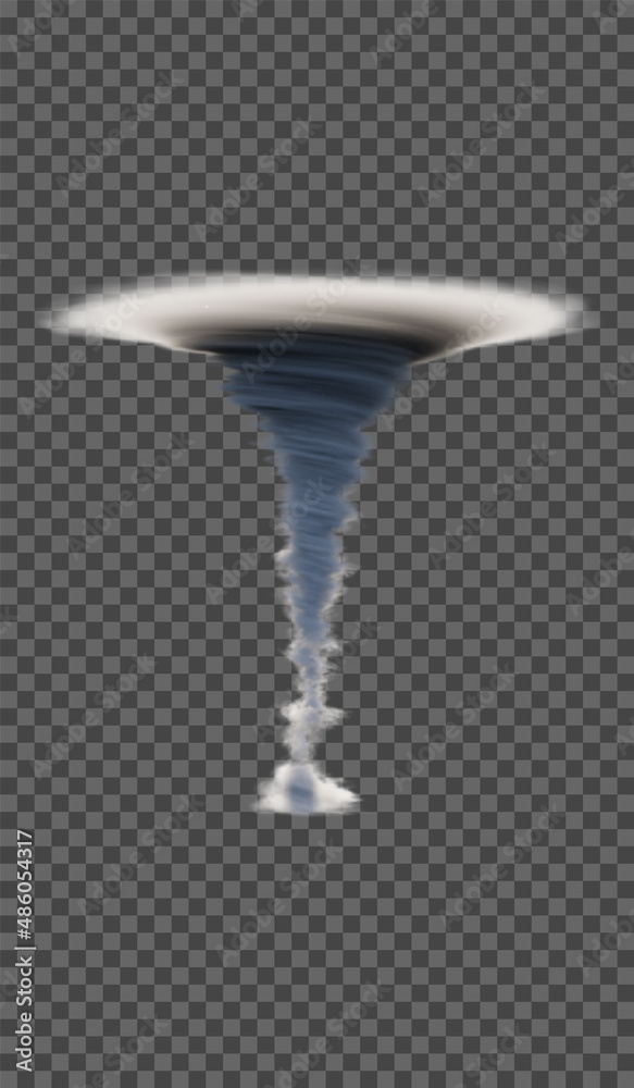 Vector illustration of a tornado or tornado on a transparent background ...