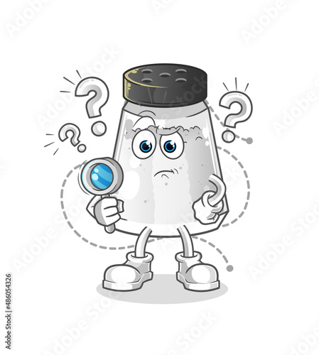 salt shaker searching illustration. character vector