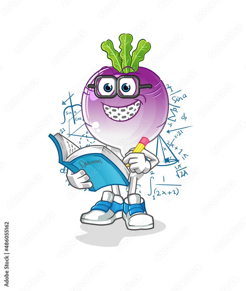 turnip head cartoon geek. cartoon mascot vector