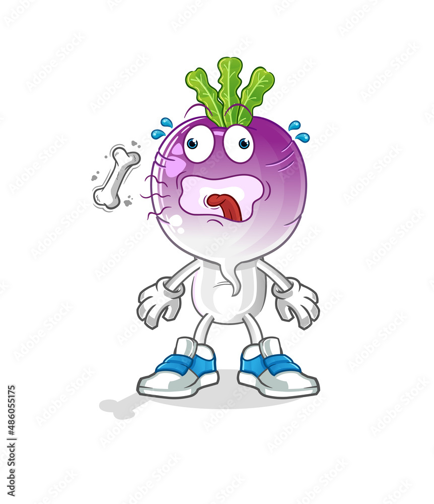 Fototapeta premium turnip head cartoon burp mascot. cartoon vector