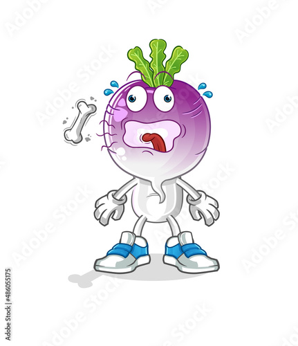 turnip head cartoon burp mascot. cartoon vector