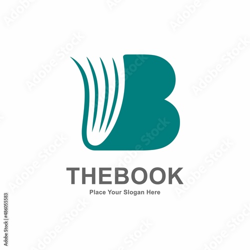 Abstract Letter B with book or paper logo vector design. Suitable for business, web, education, online store, and identity symbol