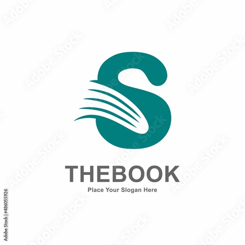 Abstract Letter S with book or paper logo vector design. Suitable for business, web, education, online store, and identity symbol