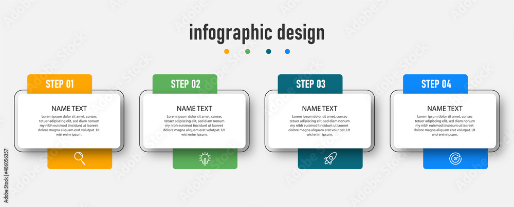 Infographic business model concept with 5 steps colorful graphic elements. Timeline design for brochure, presentation. Infographic design layout 
