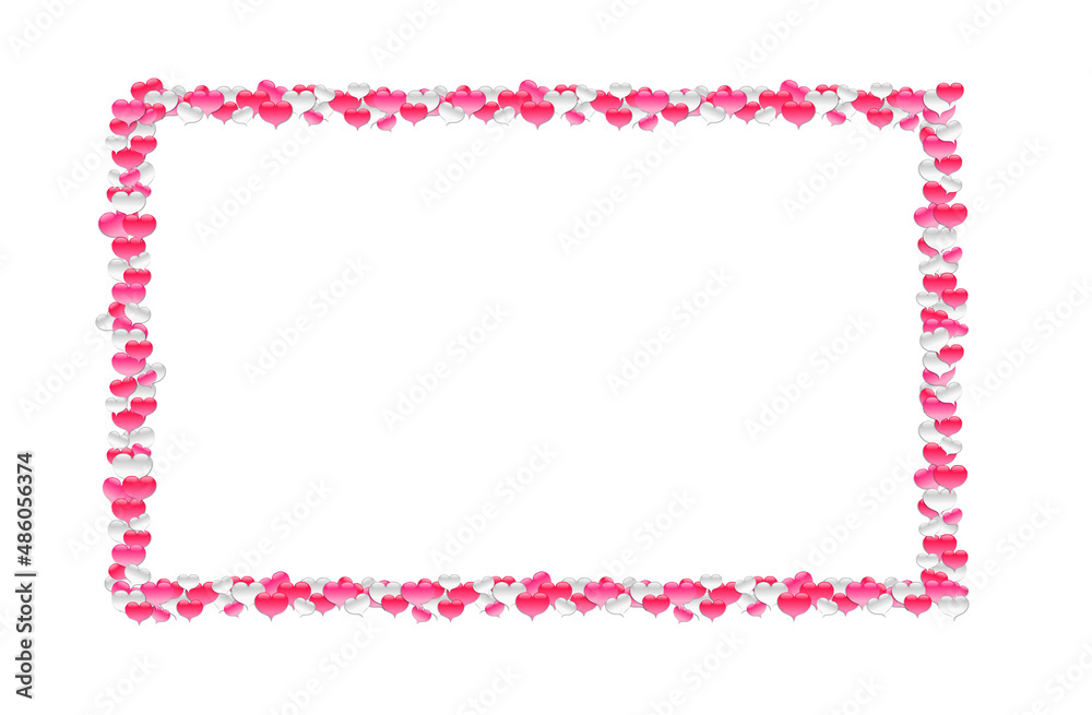 frame of pink and white hearts