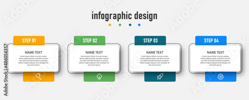 Infographic business model concept with 5 steps colorful graphic elements. Timeline design for brochure, presentation. Infographic design layout 