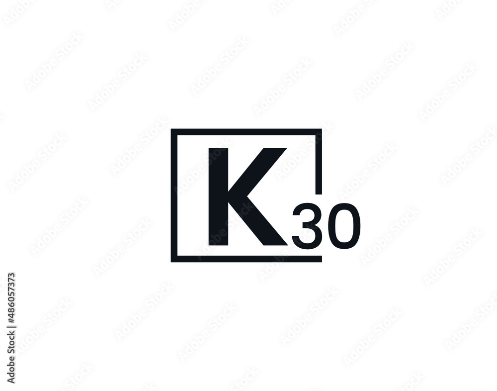 Obraz premium K30, 30K Initial letter logo