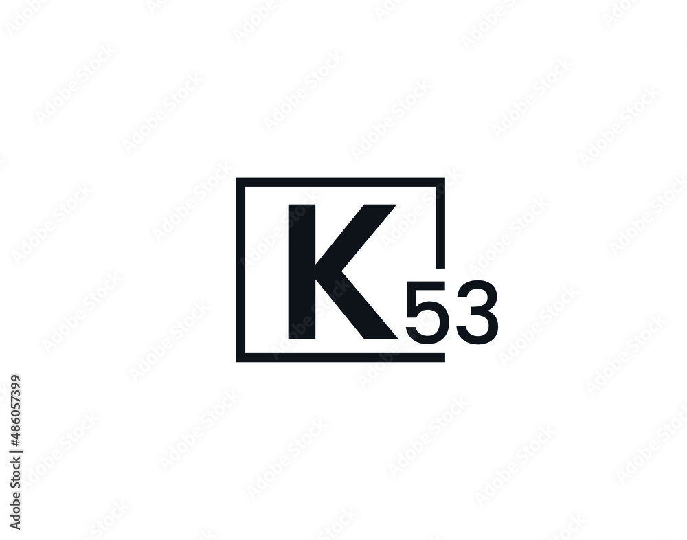 K53, 53K Initial letter logo K53, 53K Initial letter logo
