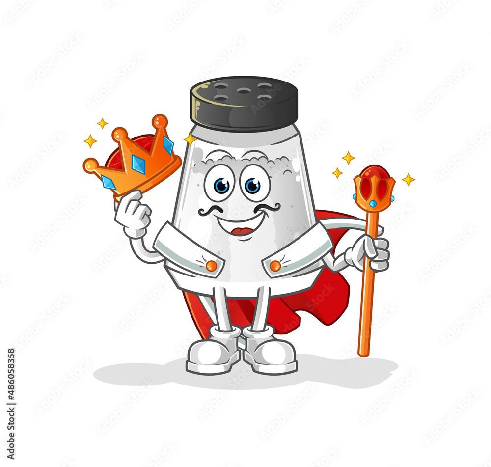Obraz premium salt shaker king vector. cartoon character