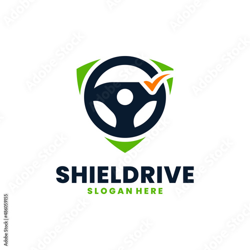 Safe driving logo vector. Transportation security logo template concept.