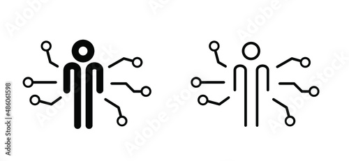 ability, competenceor competency icon or pictogram. Detailed, marketing, worker concept. Cartoon success coaching stickman stick figure man. Outline, line patten. Skills icons. 