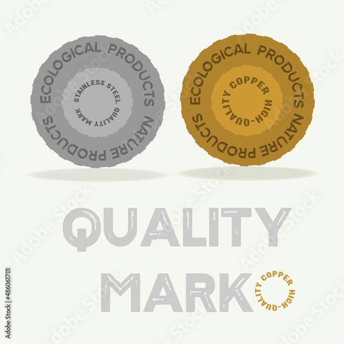 The label, tag, logo is vintage. A set of illustrations of modern brands. Classic old-school style tags. Vector illustration of stickers. A card with a retro design. Typography, restrained colors and 