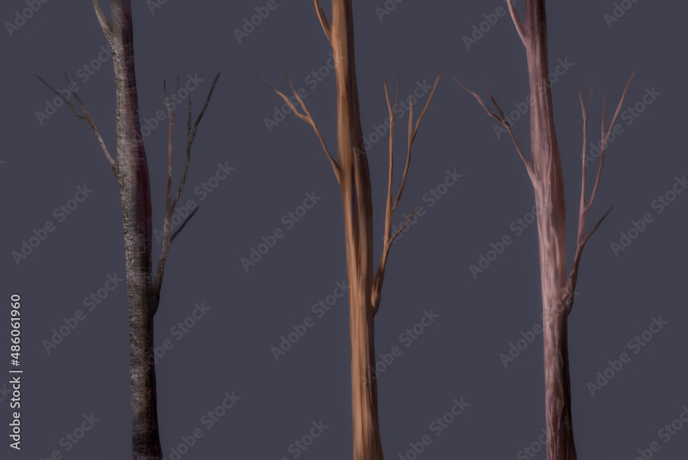 set of trees illustration