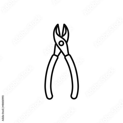 Side cutter icon. Repair tool illustration.
