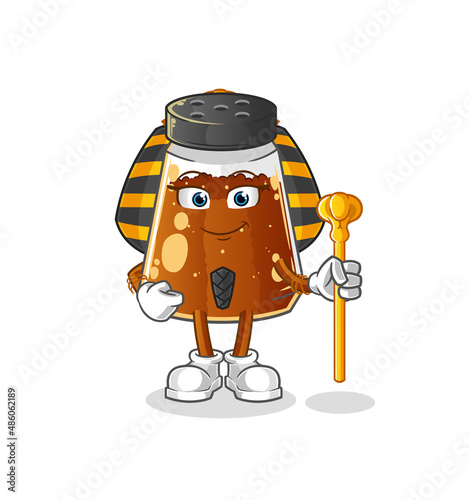 pepper powder ancient egypt cartoon. cartoon mascot vector
