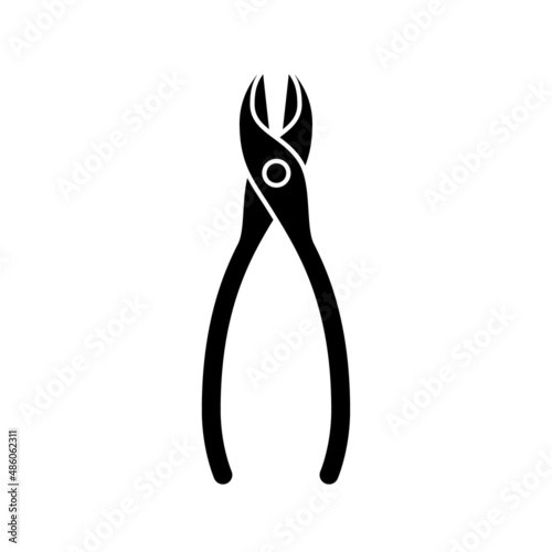 Side cutter icon. Repair tool illustration.