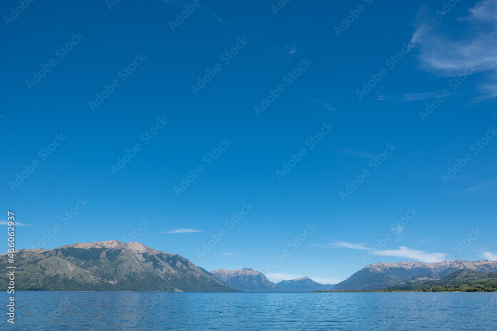 Valley, Mountains, Lake and clouds Valley, Mountains, Lake and clouds