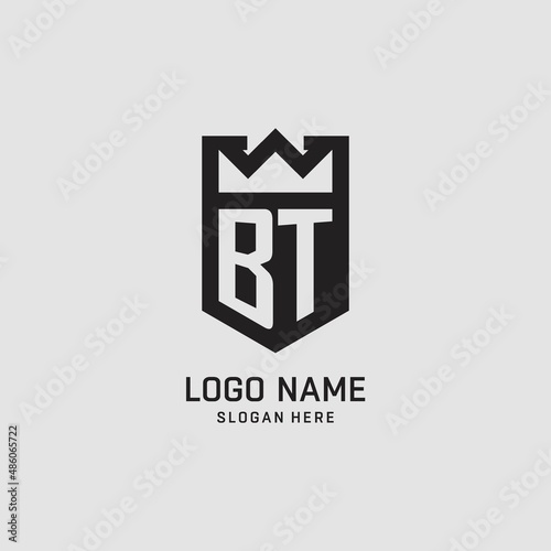 Initial BT logo shield shape, creative esport logo design