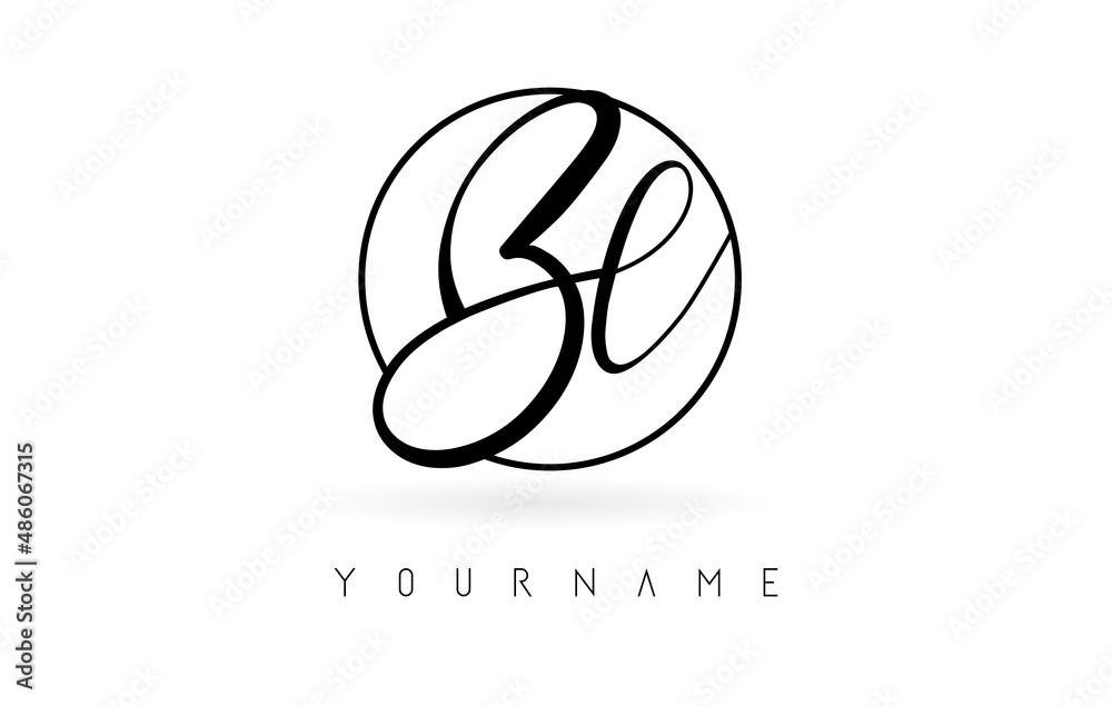 Handwritten letters Bl logo design with simple circle vector illustration. Handwritten letters Bl logo design with simple circle vector illustration.