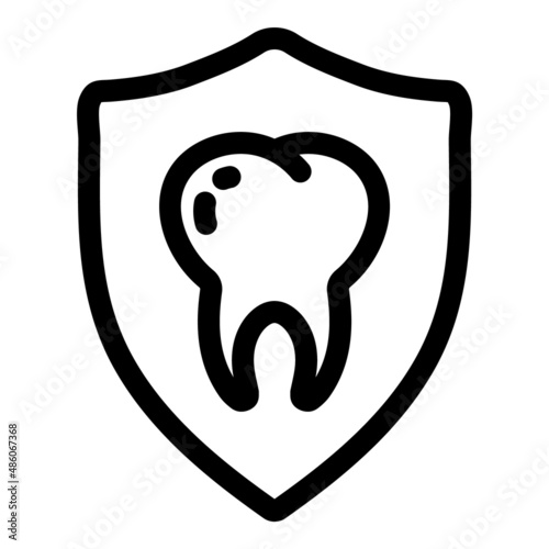 Tooth Protection Flat Icon Isolated On White Background