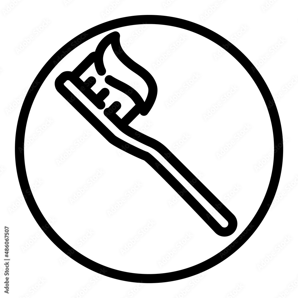 Toothbrush With Toothpaste Flat Icon Isolated On White Background Toothbrush With Toothpaste Flat Icon Isolated On White Background
