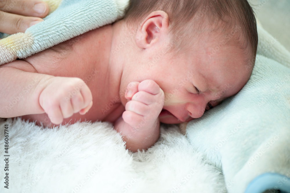 Newborn baby in first week of his life