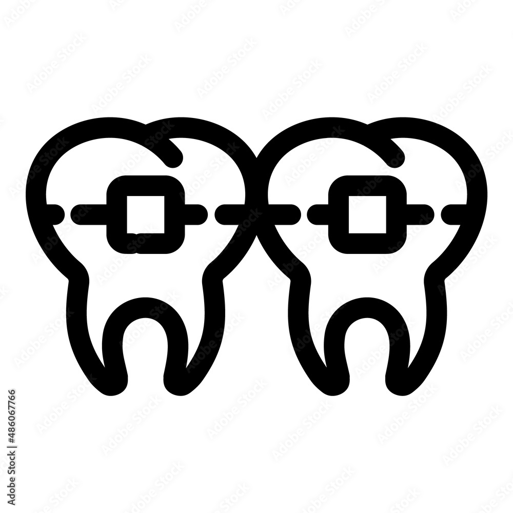 Obraz premium Bracket System Flat Icon Isolated On White Background